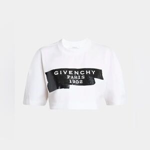 Givenchy logo tape Cropped Cocoon tee size xs